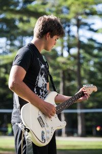 playing guitar at camp music